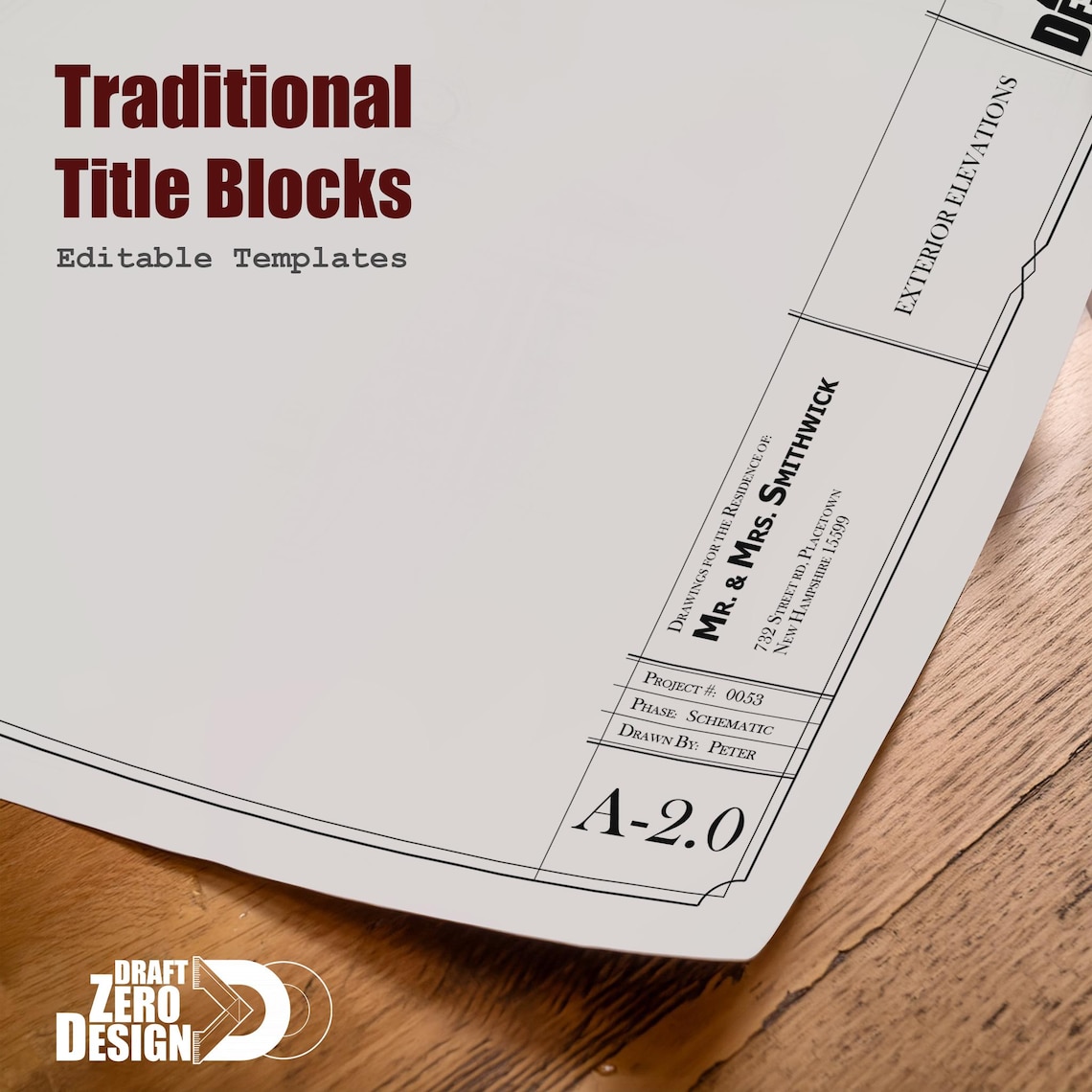 Title Block CAD Template for Interior Designers and Architects