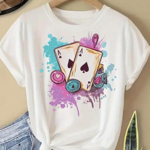 Poker Gifts Png, Poker Shirt Funny, Poker Aces Splash PNG Design, Poker Shirt, Casino Style, Png Designs, Digital Prints, Digital Download