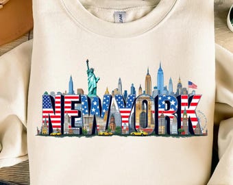 New York Png, New York Skyline Shirt Design, NYC Graphic, Statue of Liberty Png, USA Travel Sublimation Download, State Png, Digital File