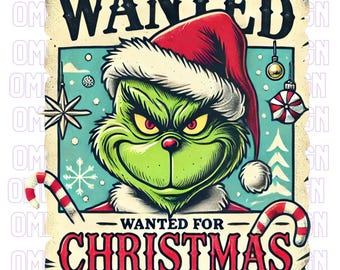El Grinch quería Navidad PNG, impresión digital festiva