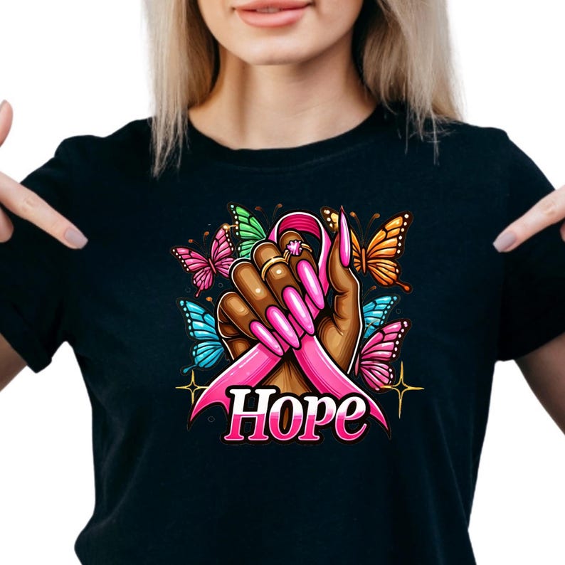 Pink Ribbon of Hope, Hope and Strength, Hope Ribbon, Cancer Shirt ...