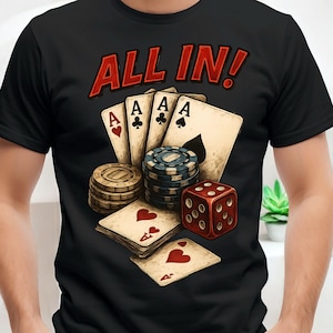 All In Poker Png, Cartas de Cassino Png, Fichas de Pôquer Png, Jogos de Azar Png, Estilo Vegas Png, Camisa de Pôquer Png, Download por Sublimação, Download Digital