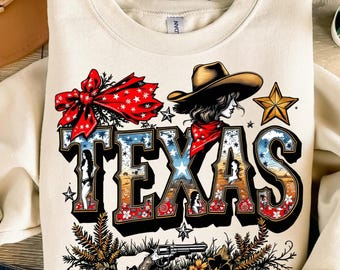 Texas Cowgirl PNG: Retro Western Sublimation Design (Digital Download)