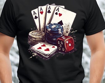 Camiseta divertida de póker: Diseño retro de casino (descarga digital)
