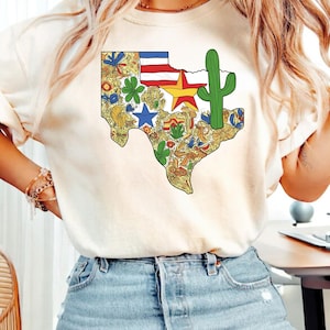 Texas State Art, Retro Wildblumen Karte, Kaktus PNG Shirt, Kokette Texas Design, Retro Lone Star Art, Png Design, Texas Png, Texas Karte Png