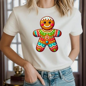 Coquette Inspired Gingerbread Man Art with Festive Icing Details for a Charming Holiday Look, Digital Download, Christmas Png, Cookie Art