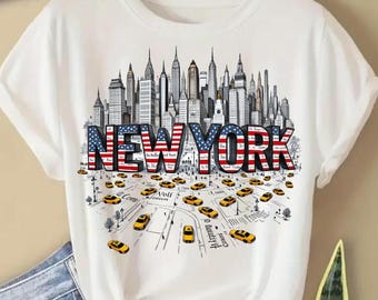 Retro New York Png, Empire State of Mind Sublimation Design, NYC Skyline Digital Download, New York DTF Transfer, Vintage NYC Art, State Png