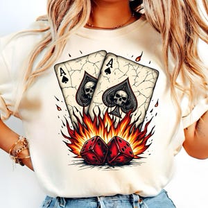 Ace Poker Shirt, Retro Gambling Tee, Poker Shirt, Poker Flame Shirt, Retro Ace Png, Download Sublimation, Digital Prints, Digital Download