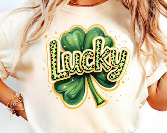 Lucky Leopard Shamrock PNG, St Patricks Day Sublimation Design (Digital Download)