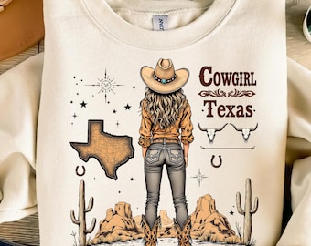 Cowgirl Png, Texas Cowgirl Png, Western Cowgirl Hemd Design, Landmädchen Png, Rodeo Cowgirl Png, Cowboyhut Png