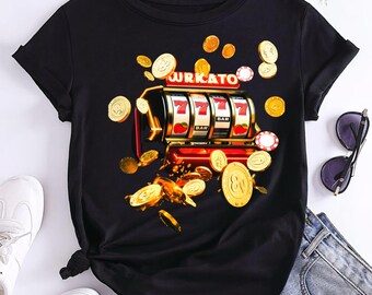 Retro Vegas Slot Machine PNG: Gold Casino Design (Digital Download)