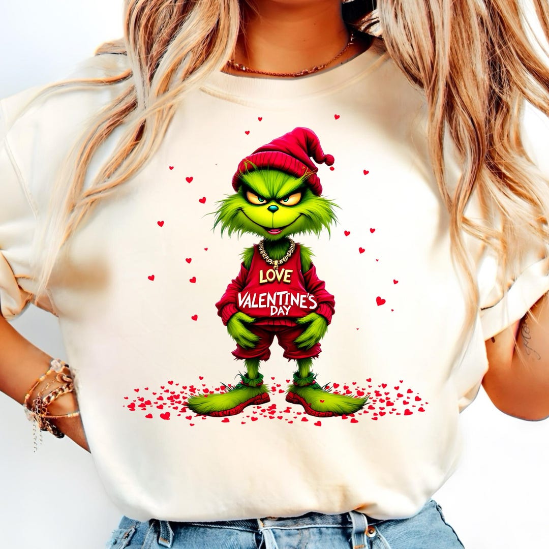 Love Grinch Png, Valentine's Day Shirt, Funny Grinch Png, Coquette ...