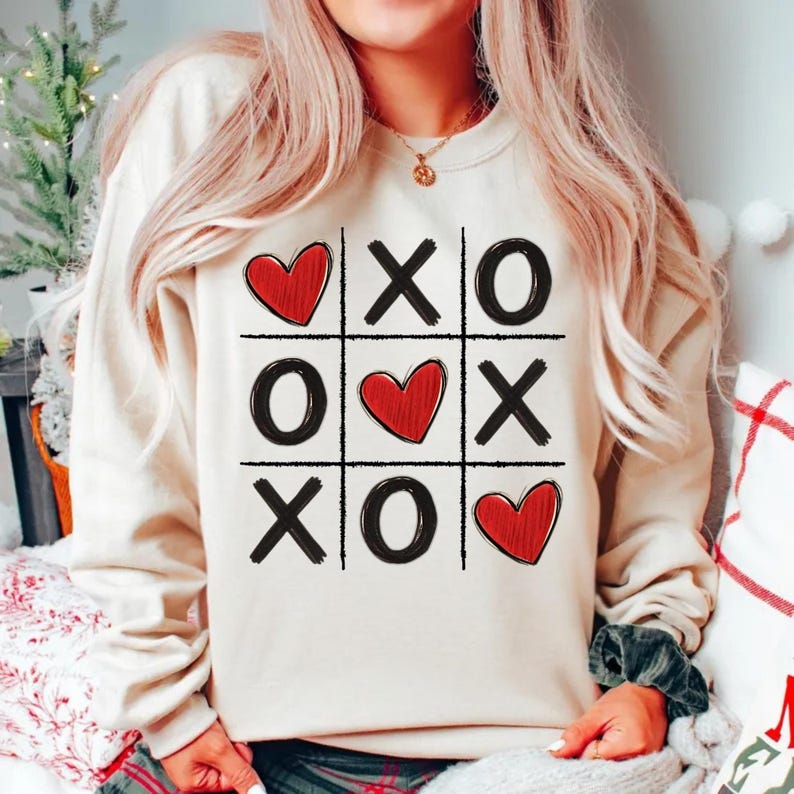 Valentine Tic Tac Toe Png, Love Png, Valentines Day Png, Trendy Valentine Png, Retro Heart Game Design, Xoxo Png (Digital Download) image 2