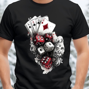 Pokershirt, png, trendy pokerkleding voor kaartspelliefhebbers, perfect voor gamers, downloadsublimatie, digitale download