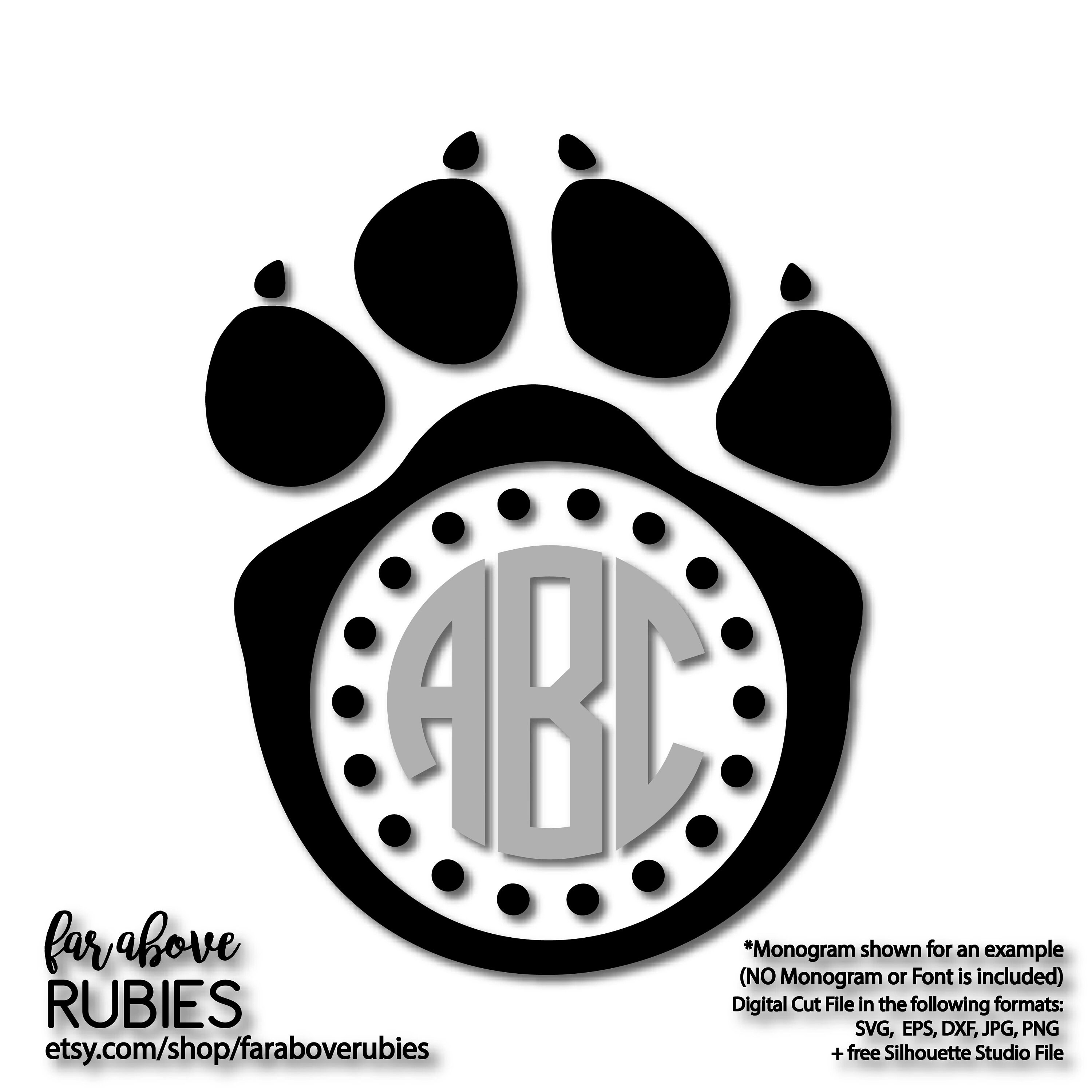 Free Free Paw Print Monogram Svg 192 SVG PNG EPS DXF File