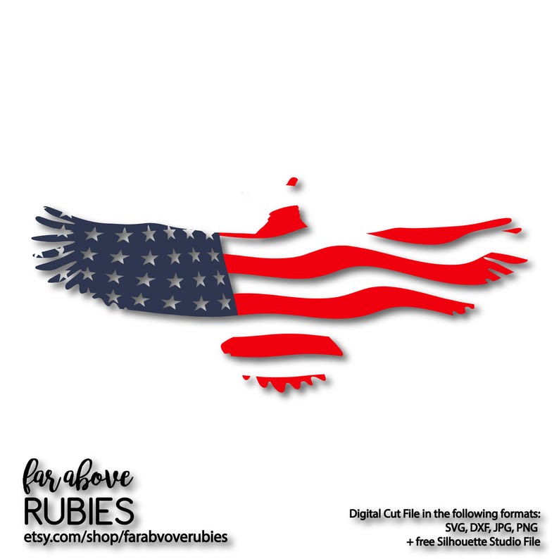 Download Wavy American USA Flag Eagle SVG EPS dxf png jpg digital ...