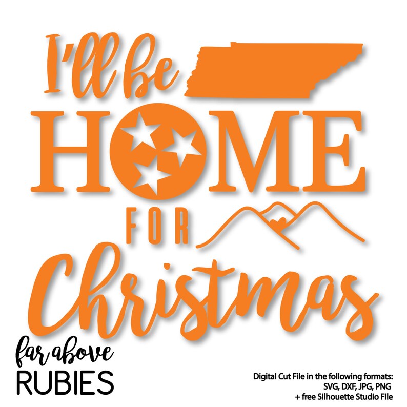 Download Tennessee I'll Be Home for Christmas with TN Tristar | Etsy