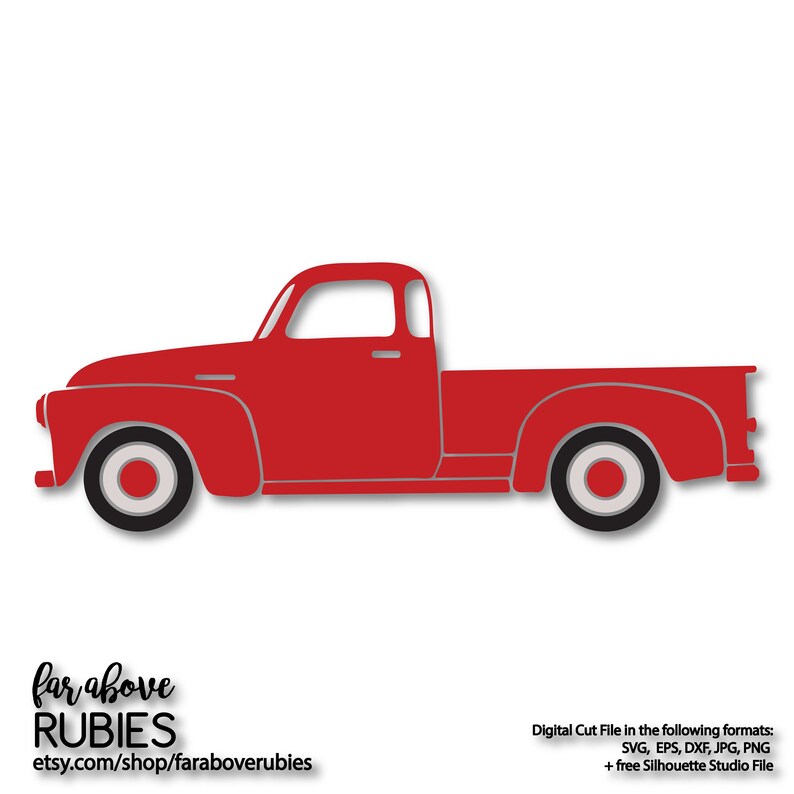 vintage old truck profile side view svg eps dxf png jpg etsy vintage old truck profile side view svg eps dxf png jpg digital cut file for silhouette for cricut classic bowtie red truck