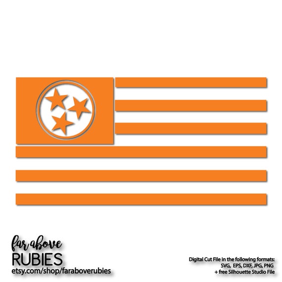 Tennessee Tristar Stars And Stripes Flag Tn Svg Eps Dxf Etsy