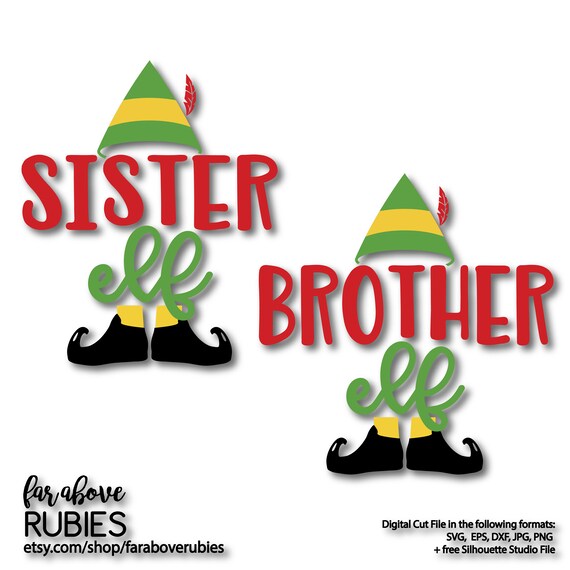 Download Free Sister Elf Brother Elf Christmas Elf Svg Eps Dxf Png Jpg Etsy SVG DXF Cut File