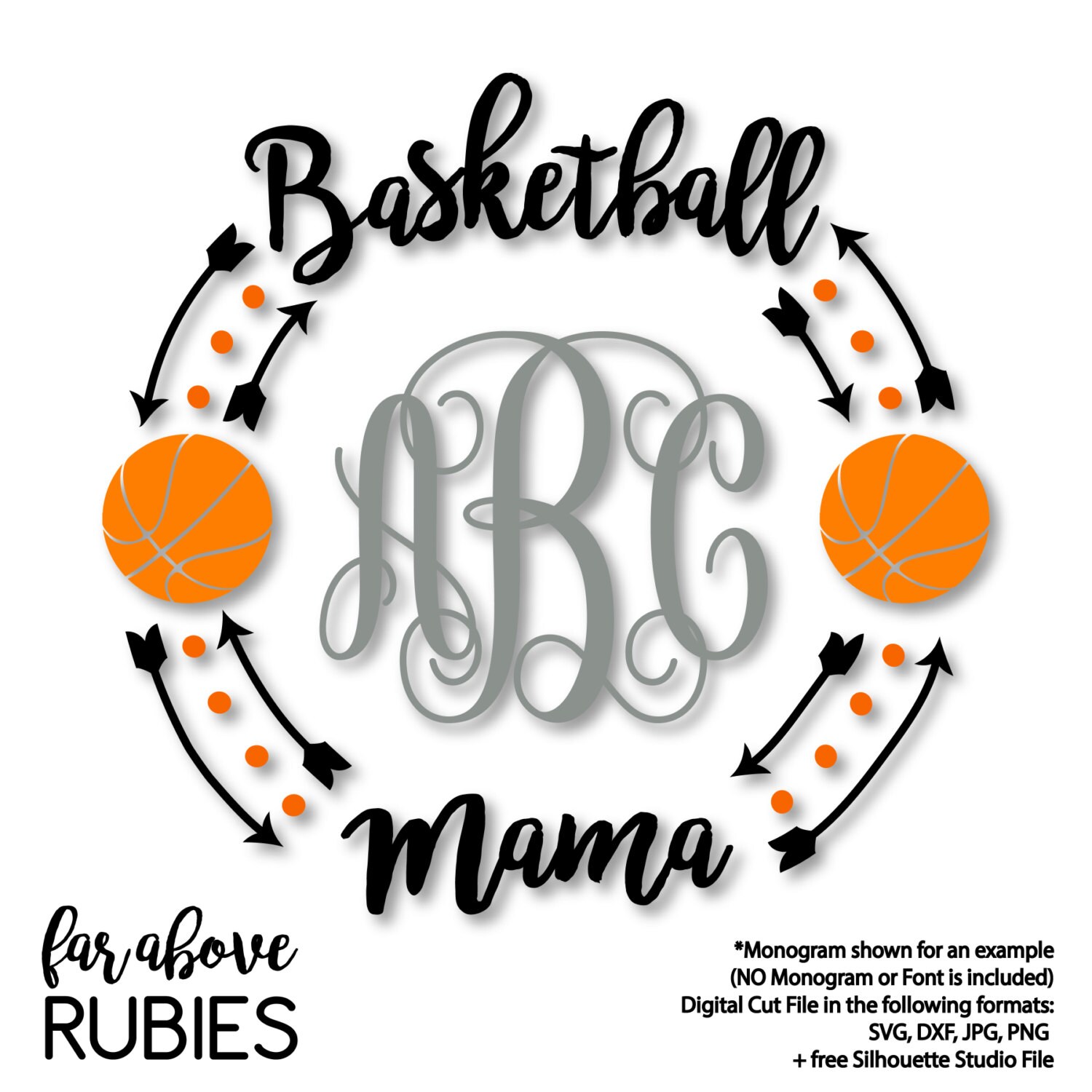Basketball Mama Monogram Wreath Arrows Monogram Not Included Etsy