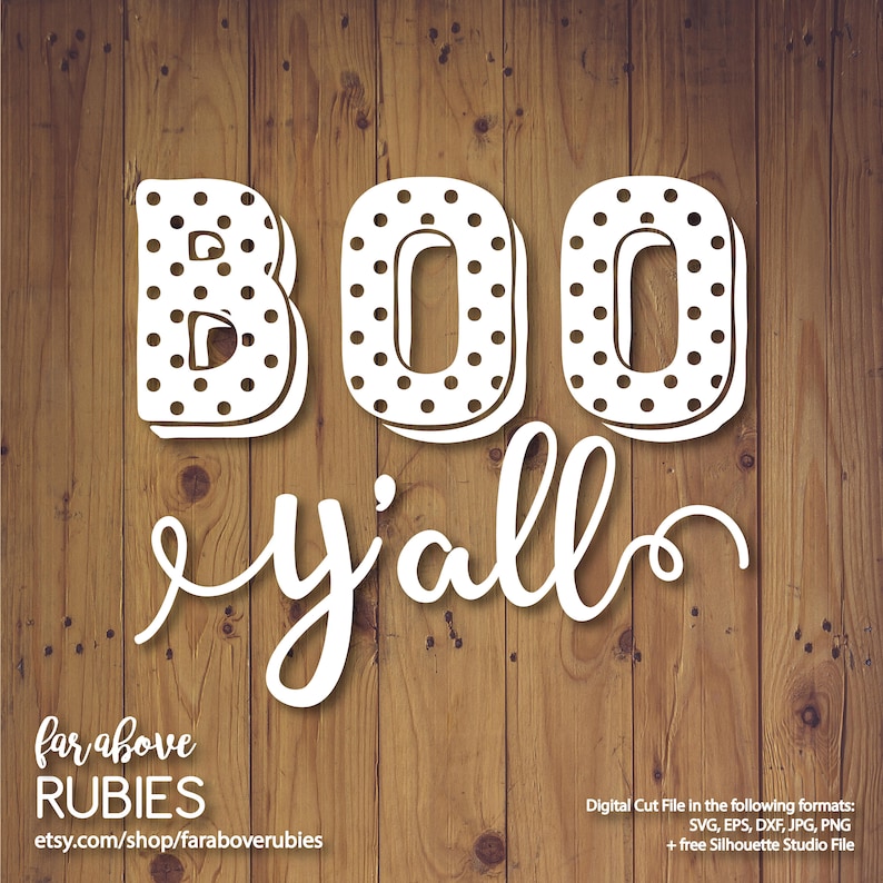 Boo Y'all Polka Dot Pattern Halloween Fall SVG EPS dxf | Etsy
