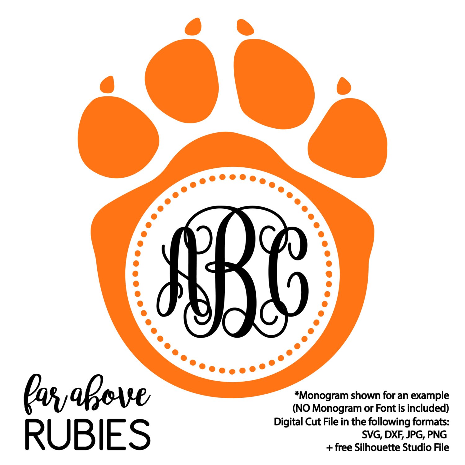 Download Paw Print Monogram Frame monogram NOT included SVG DXF | Etsy