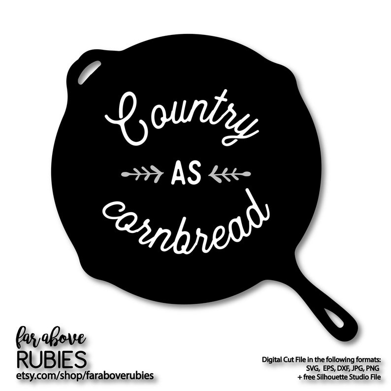 on printable htv cricut cut how to EPS as SVG Skillet dxf Iron Cornbread Cast jpg Country png