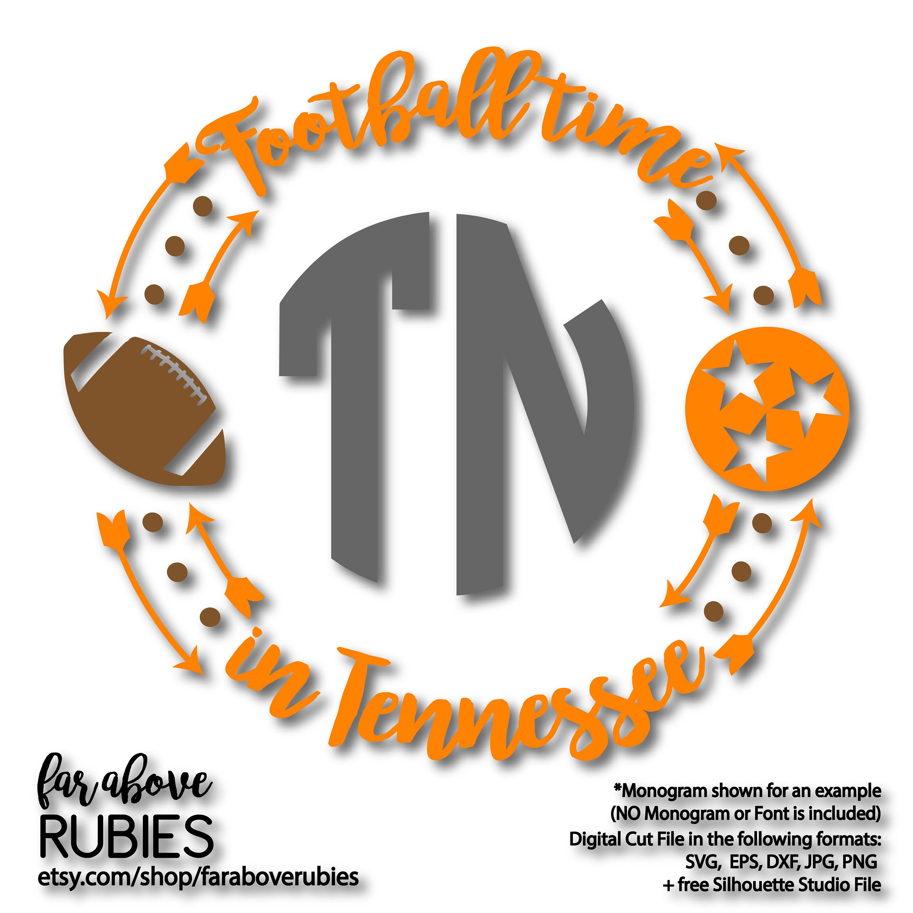 Football Time In Tennessee TN Tristar Monogram Wreath Etsy