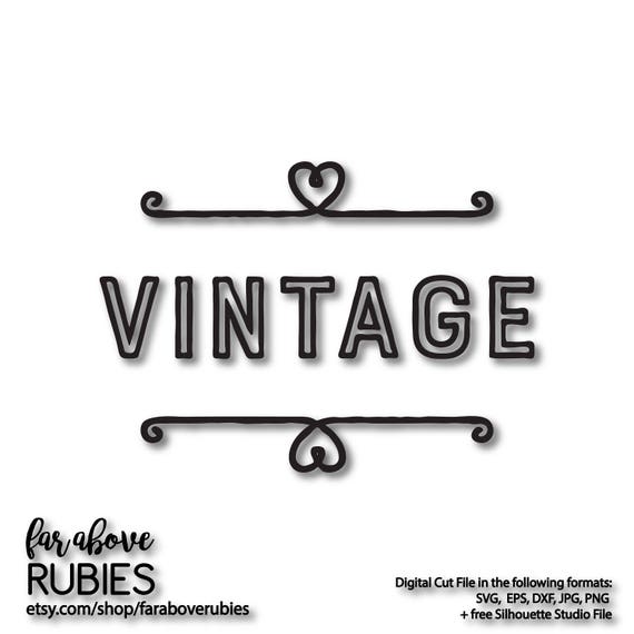 Download Vintage Word with Flourish SVG EPS dxf png jpg digital | Etsy