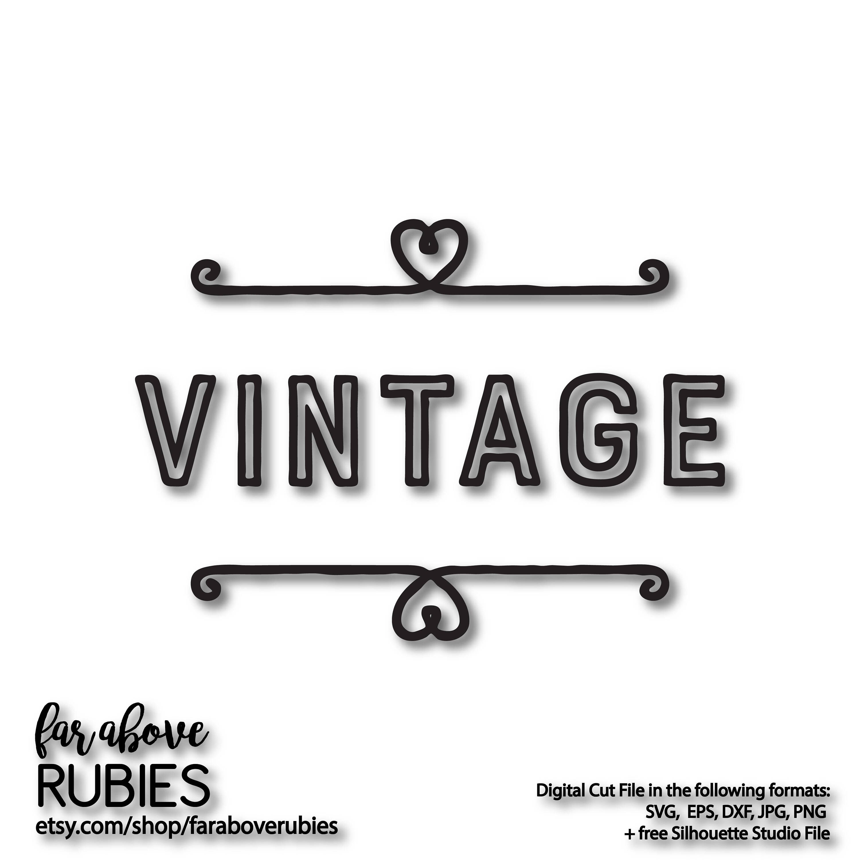 Download Vintage Word with Flourish SVG EPS dxf png jpg digital | Etsy