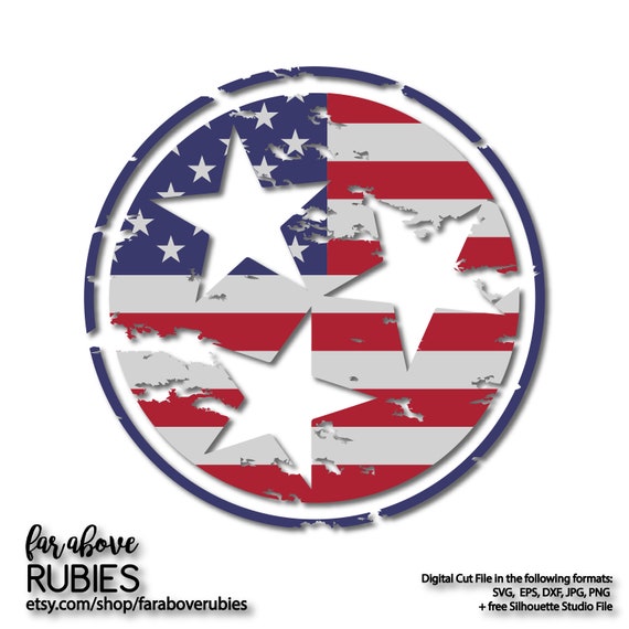 Download Free Distressed Usa Flag Tennessee Tristar Svg Eps Dxf Png Jpg Etsy SVG Cut Files
