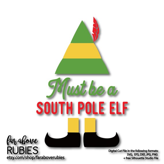 Download Must be a South Pole Elf Christmas Elf Hat Shoes Boots SVG ...