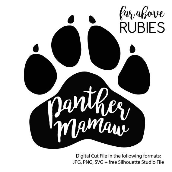 Panther Paw Mamaw School Pride Mascot Svg Png Jpg Digital Etsy