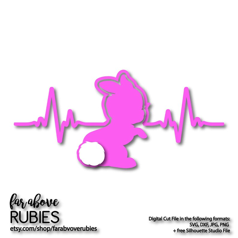 Download Easter Bunny Rabbit Heartbeat EKG Cotton Tail SVG EPS dxf ...