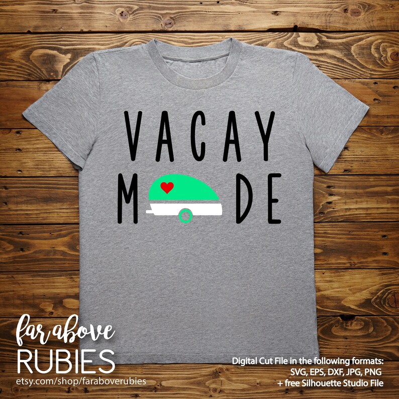 Download Vacay Mode with Camper RV Vintage SVG EPS dxf png jpg | Etsy