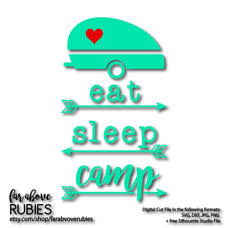 Eat Sleep Camp With Arrows Rv Vintage Camper Camping Heart Etsy