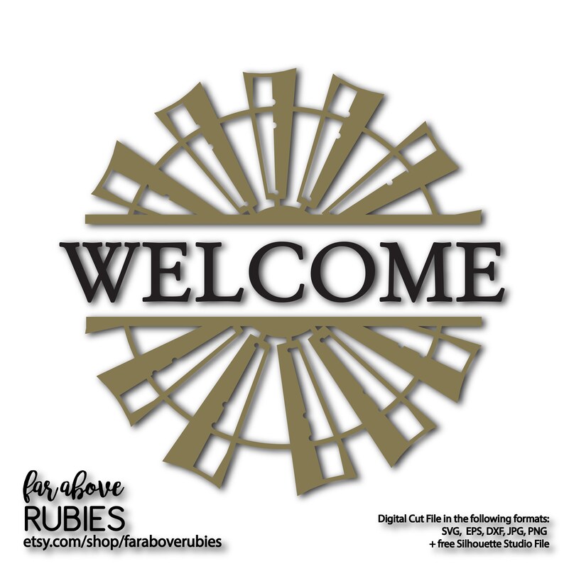 Farm Welcome Windmill Blades Rustic Farmhouse Svg Eps Dxf Etsy