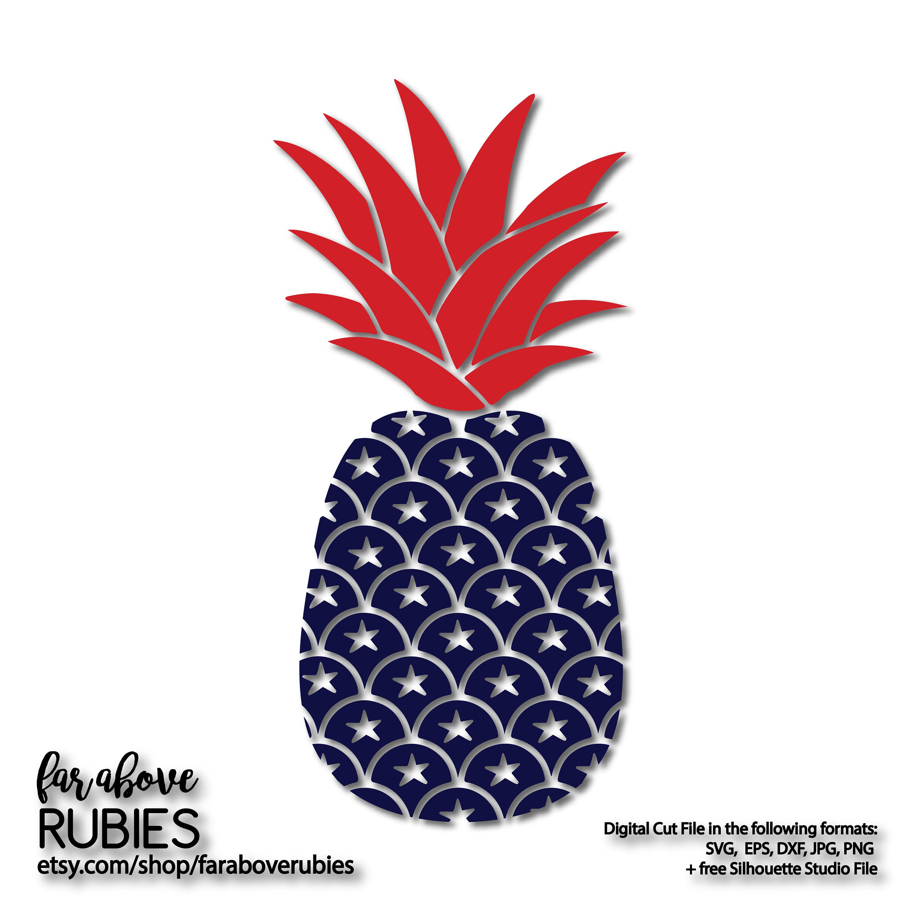 Patriotic Pineapple Stars Red White Blue USA America SVG EPS Etsy