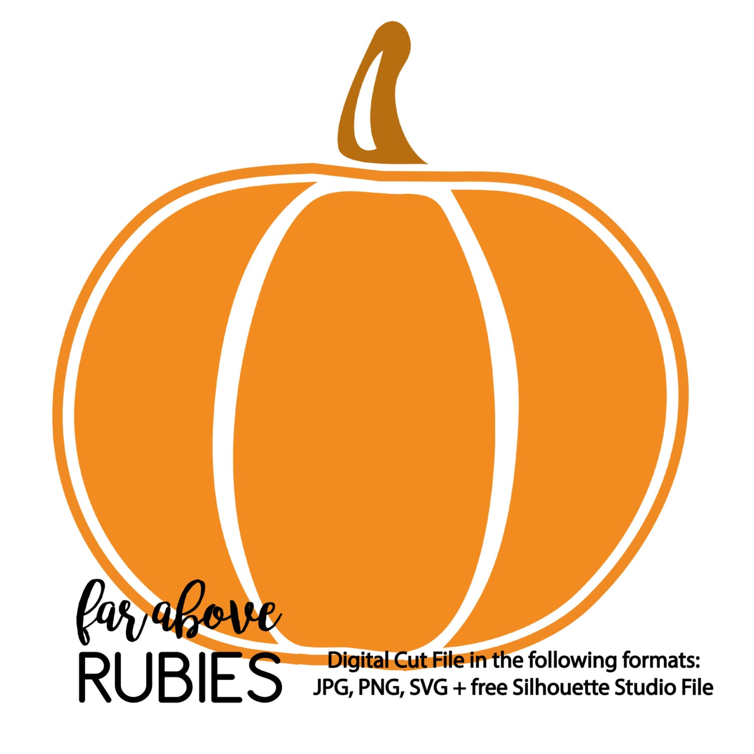 Download Simple Pumpkin SVG digital cut file for Silhouette or Cricut | Etsy