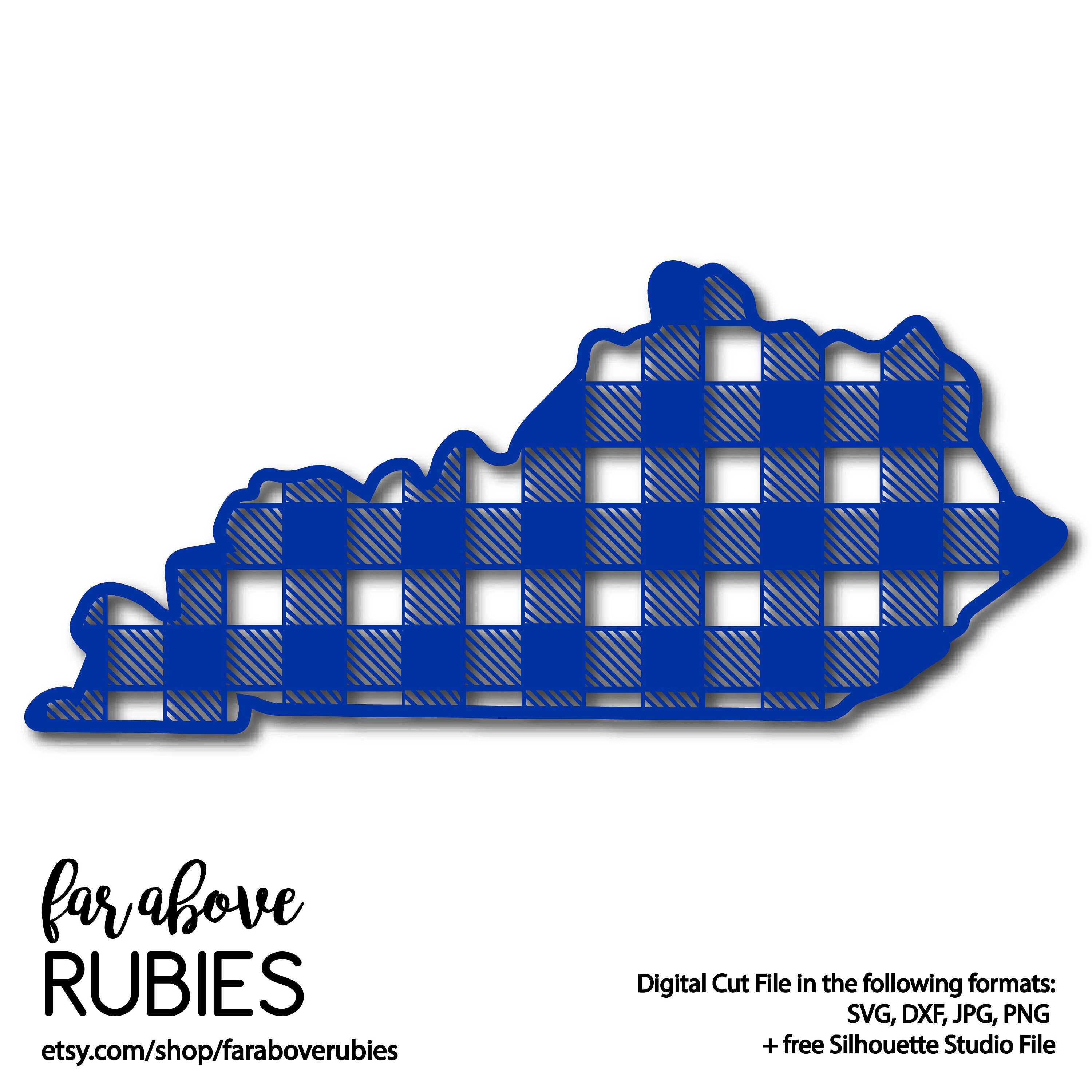 Download Kentucky State Shape Buffalo Plaid SVG EPS dxf png jpg | Etsy