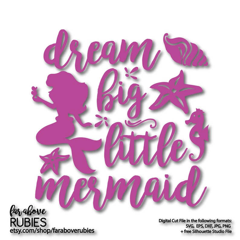 Download Dream Big Little Mermaid SVG EPS DXF digital cut file for ...