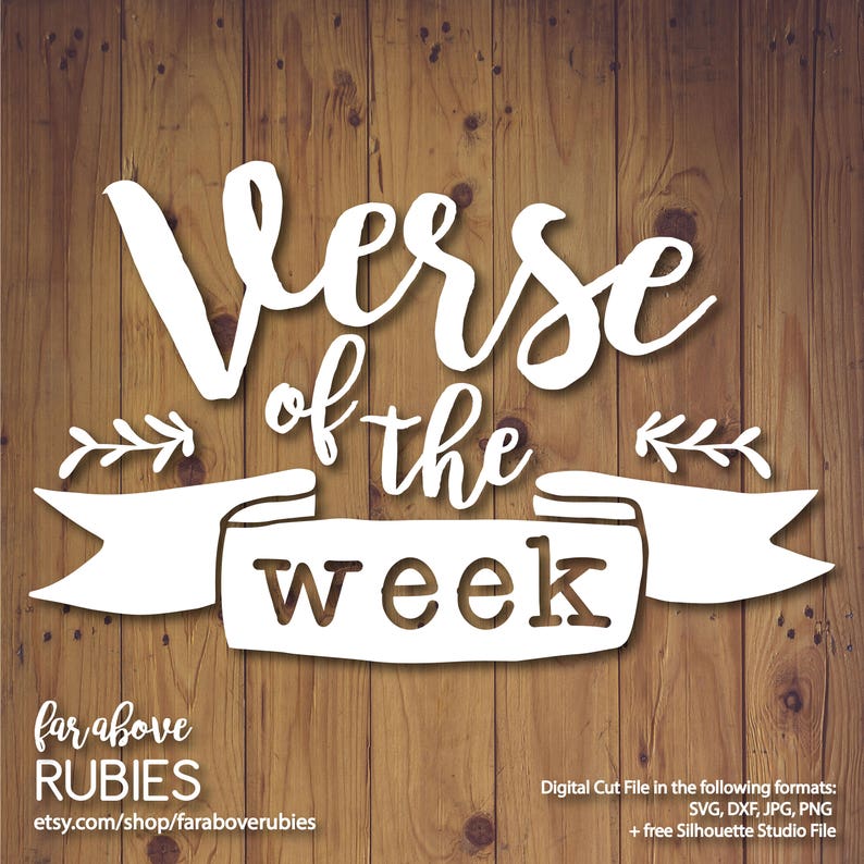 Bible Scripture Verse of the Week with Banner SVG EPS dxf | Etsy