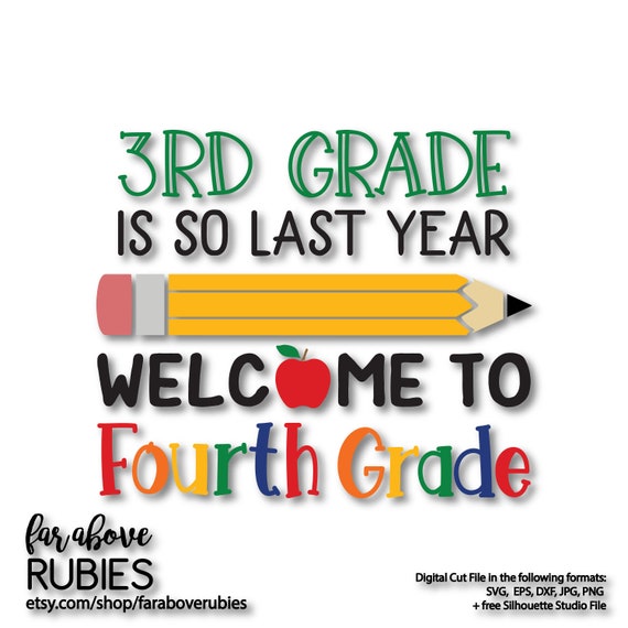 Welcome To 4th Grade With Pencil Apple Back To School Teacher Etsy