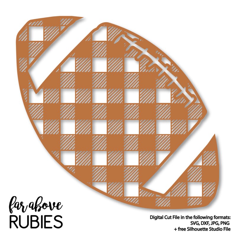Download Buffalo Plaid Pattern Football SVG DXF png jpg digital | Etsy