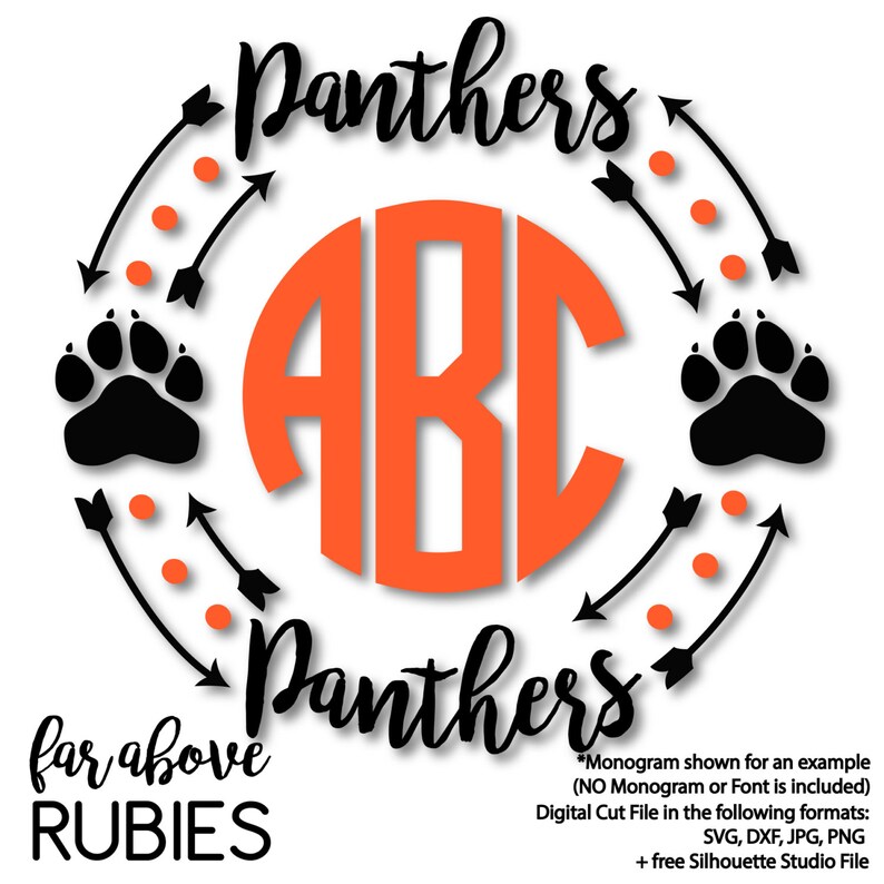 Download Panther Paw Monogram Frame monogram NOT included SVG DXF ...