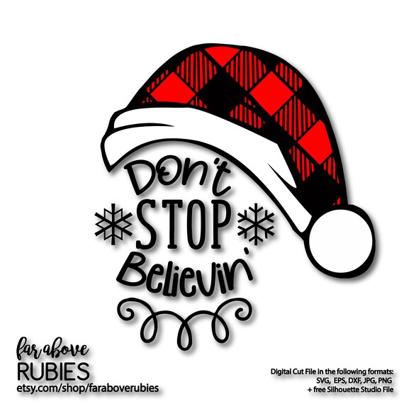 Buffalo Check Plaid Christmas Santa Hat Don T Stop Etsy