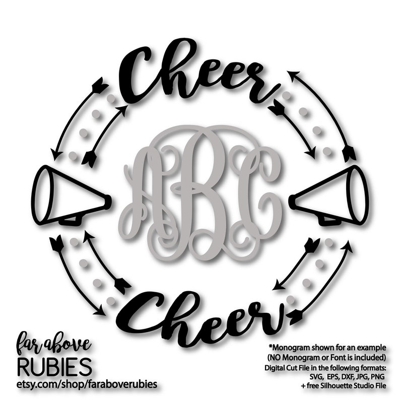 Download Cheerleader Cheer Megaphone Monogram Wreath Arrows ...