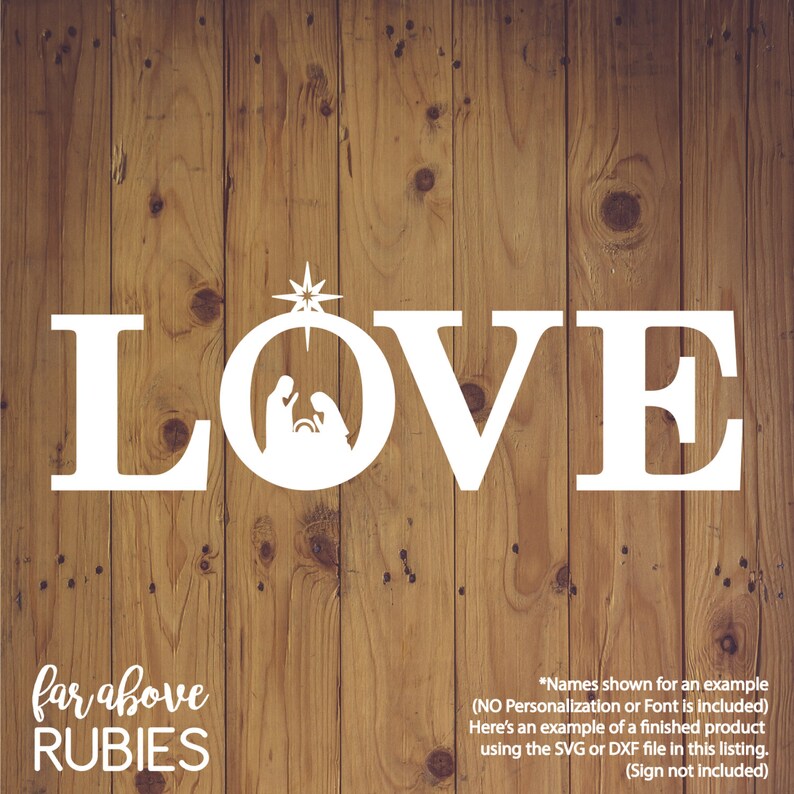 Download LOVE Nativity Christmas SVG DXF png jpg digital cut file | Etsy