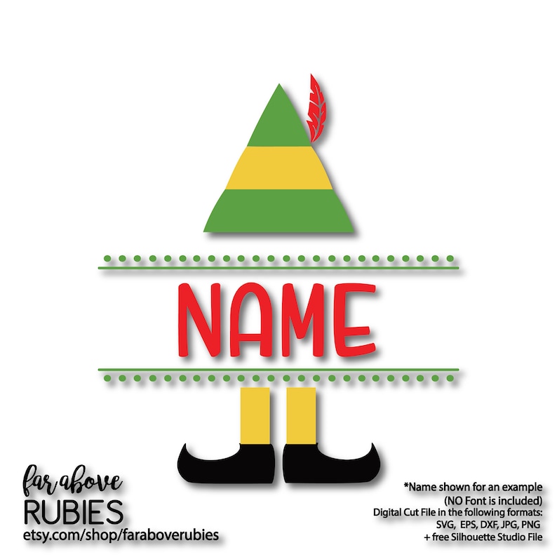 Elf Hat Shoes Name Blank No Font Or Personalization Included Etsy